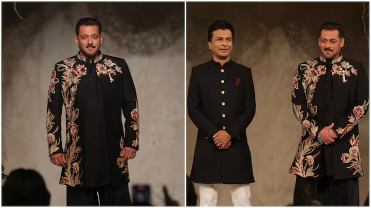 फैशन शो में छाया सलमान खान का रॉयल लुक, ब्लैक शेरवानी और सिक्योरिटी के साथ रैंप पर जलवा